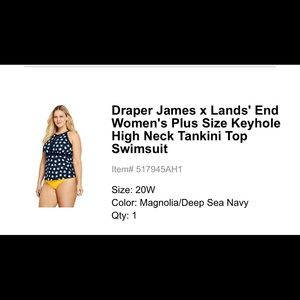 Lands’ End Plus Size Keyhole Tankini Top